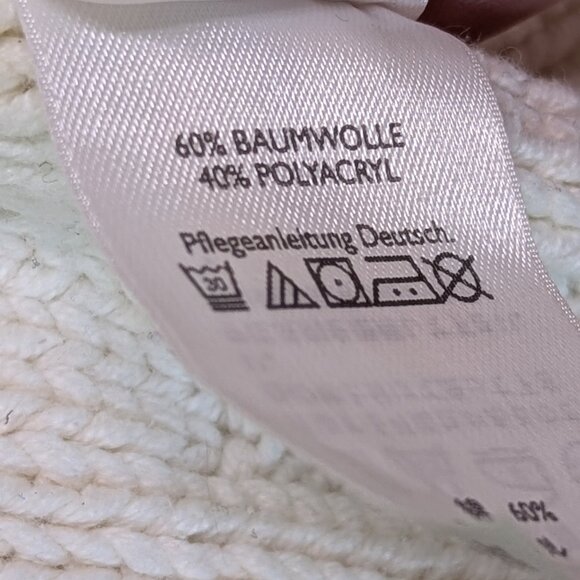 Vintage Eddie Bauer Cotton Cable  Knit Sweater Shawl Collar - Picture 9 of 12